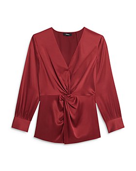 Theory - Silk-Blend Twist Front Blouse