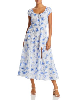 LoveShackFancy - Magdaline Floral Print Midi Dress