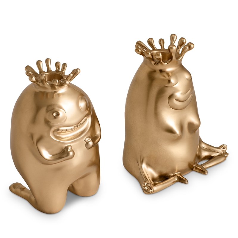 L'objet X Haas Brothers King And Queen Candlesticks (set Of 2) In Gold