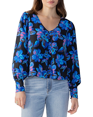 SANCTUARY EVERYDAY PRINTED BUTTON FRONT BLOUSE
