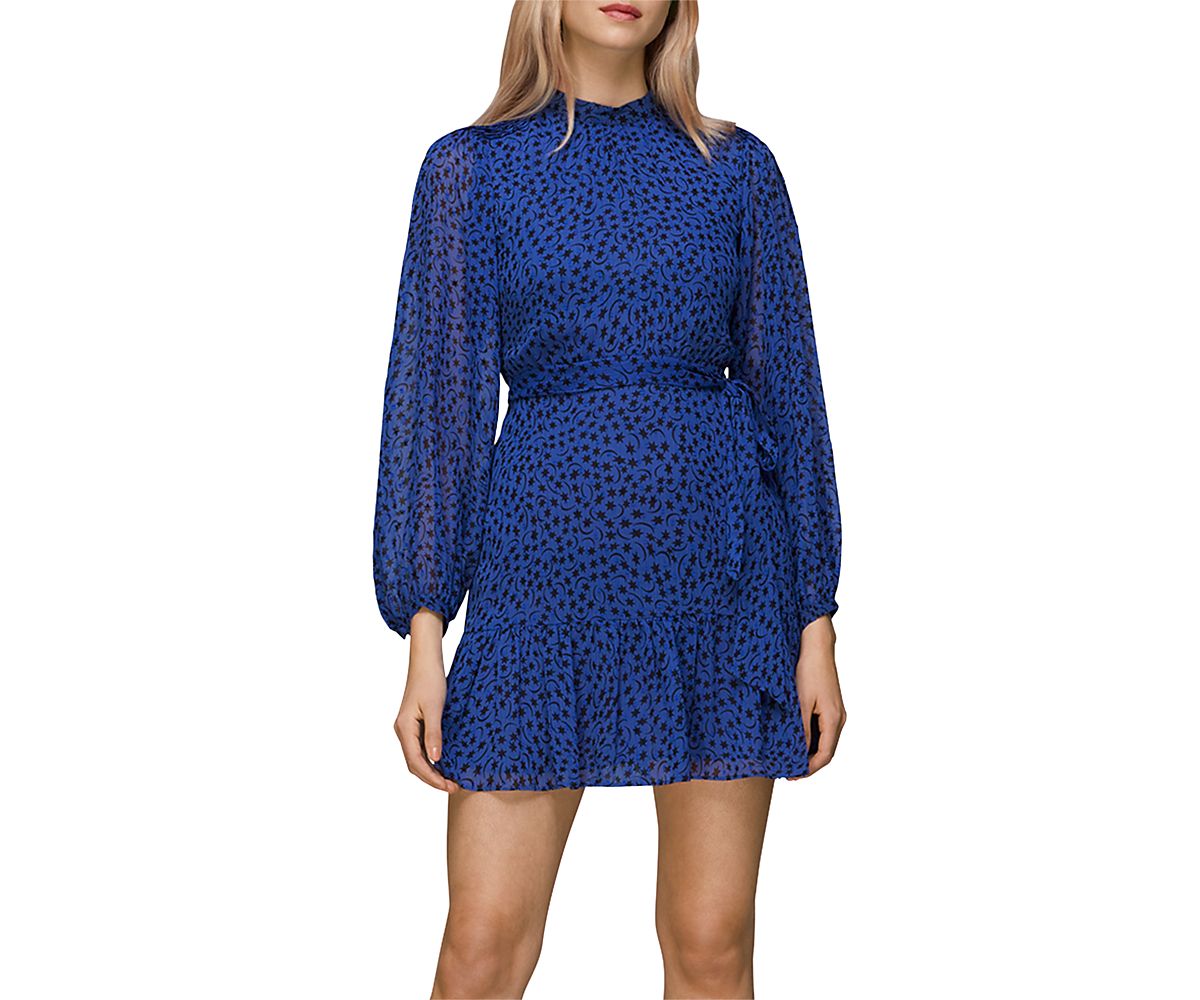 Whistles Warped Star Print Dobby Dress