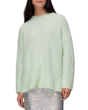 Whistles Oversize Fluffy Knit Sweater In Mint