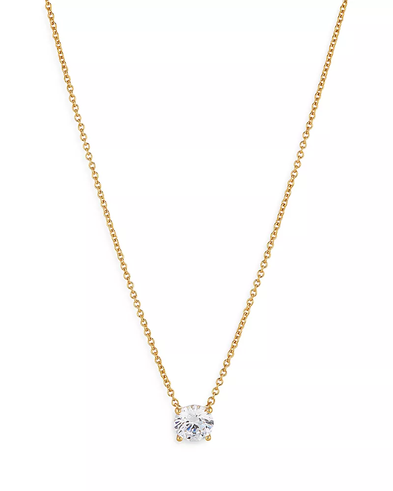 Nadri Modern Love Round Cut Solitaire Necklace, 16