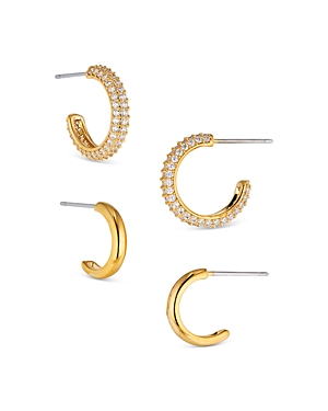 Nadri Pave the Way Hoop Earrings, Set of 2
