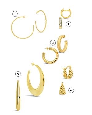 Sterling Forever Five Days Of Hoops Assorted 5-pack Hoop Earrings In Gold