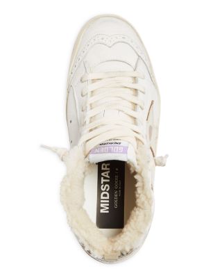 Women's Mid Star Shearling Lined Mid Top Sneakers 