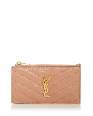 SAINT LAURENT - Cassandre Matelass&eacute; Fragments Zipped Card Case