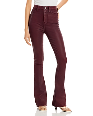 7 FOR ALL MANKIND ULTRA HIGH RISE SKINNY BOOTCUT JEANS IN COATED BLACK