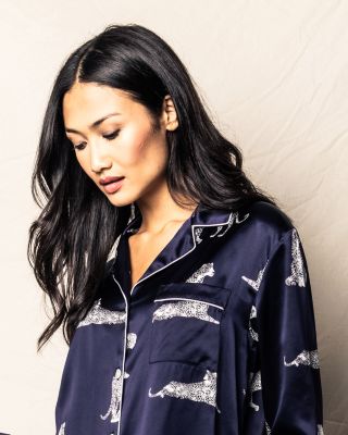 Mulberry Silk Panther de Nuit Pajama Set