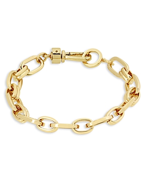 Shop Allsaints Double Chain Link Bracelet In Gold Tone