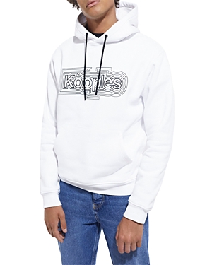 The Kooples Loose Fit Logo Graphic Pullover Hoodie In White