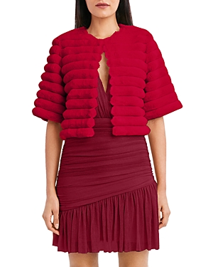 Bcbgmaxazria Women's Faux Fur Cropped Jacket In New Red