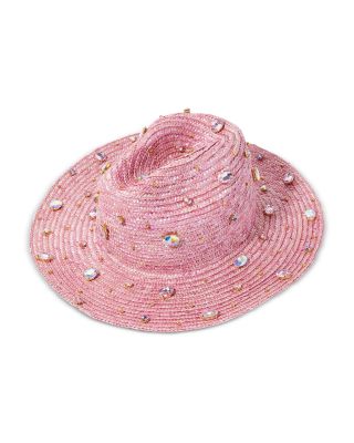 Monogram Embellished Raffia Hat