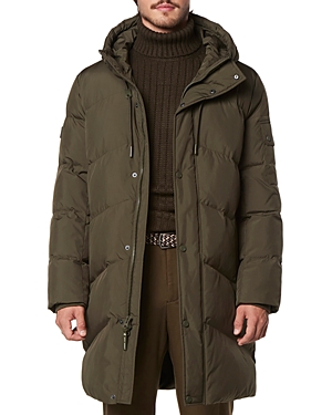 ANDREW MARC SULLIVAN CHEVRON QUILTED KNEE LENGTH PARKA WITH HOOD