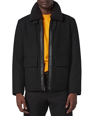 Shop Andrew Marc Hudson Pilot Jacket In Black