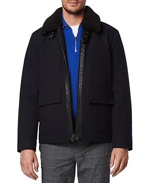 Shop Andrew Marc Hudson Pilot Jacket In Blue Heather