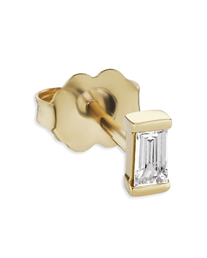 Maria Tash 18k Yellow Gold Diamond Baguette Single Stud Earring In White/gold