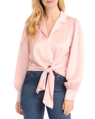 Karen Kane - Satin Tie Front Blouse