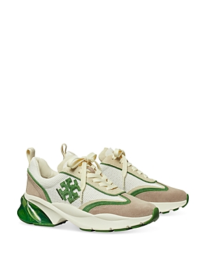 Tory Burch Good Luck Trainer In New Ivory/green/cerbiatto