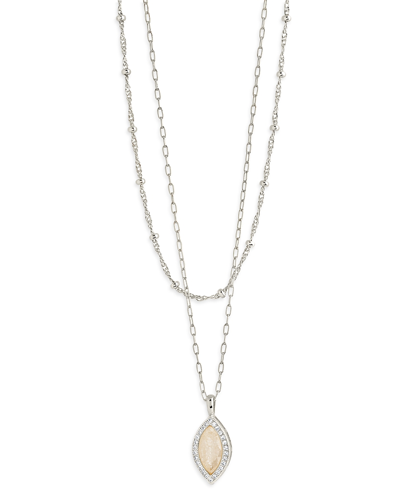 Sterling Forever Calla Layered Necklace In Silver