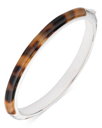 Vintage Ralph Lauren Collection Brown Tortoise & Silver Pin Hinged Bracelet