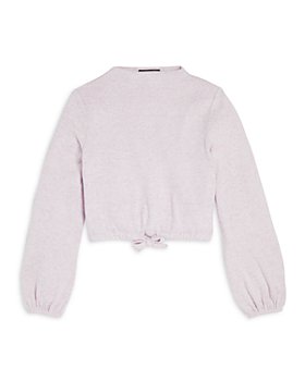 AQUA - Girls' Mock Neck Tie Front Sweater, Big Kid - 100% Exclusive