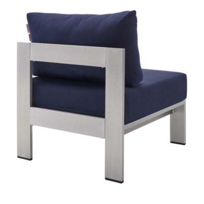  Shore Sunbrella Fabric Aluminum Outdoor Patio Armless Chair