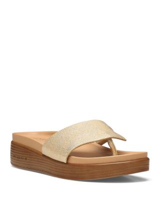 Women's Slip On Thong Wedge Sandals
