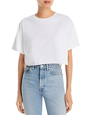 Re/done White 90s Cropped Easy T-shirt In Optic Whit