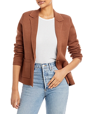 L Agence Lacey Knit Blazer In Acorn