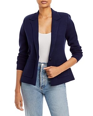 L Agence Lacey Knit Blazer In Navy