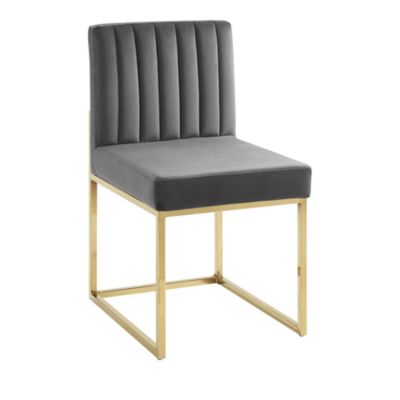 Modway Carriage Channel Tufted Sled Base Performance Velvet Dining Chair