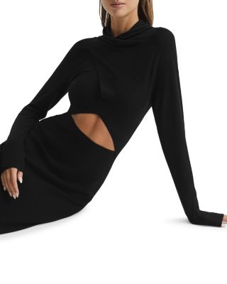 reiss ellen cut out dress Reiss Ellen Cut-Out Dress In Black - 64% Off