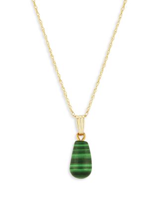 Bloomingdale's Fine Collection - Malachite Pendant Necklace in 14K Yellow Gold, 18"