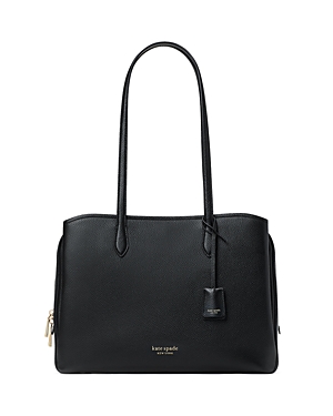 Kate Spade Hudson Pebbled Leather Large Work Tote In Black
