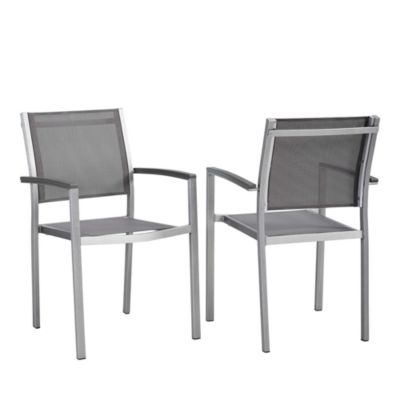 Modway Shore Aluminum Outdoor Patio Dining Chair, Set of 2