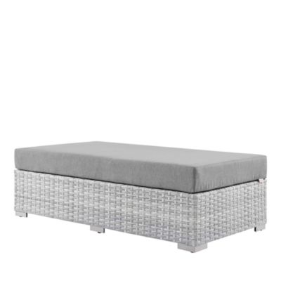 Modway Convene Outdoor Patio Rectangular Ottoman in Light Gray