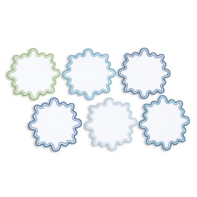 Wave 6" Round Cocktail Napkins, Set of 6 