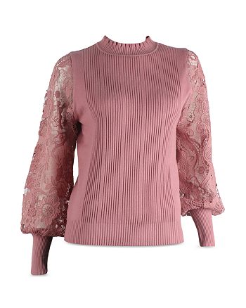 Sioni Lace Sleeve Sweater | Bloomingdale's