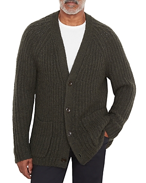 Vince Green Y-neck Cardigan In Dark Olive