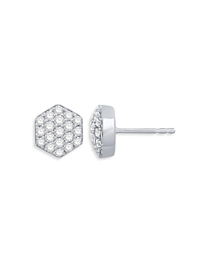 Bloomingdale's Diamond Pave Hexagon Stud Earrings in 14K White Gold, 0.50 ct. t.w. - 100% Exclusive