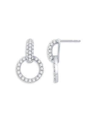 Bloomingdale's Fine Collection Diamond Door-Knocker Earrings in 14K White Gold, 1 ct. t. w. - Exclusive