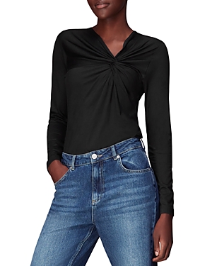 Whistles Twist Front Top In Black