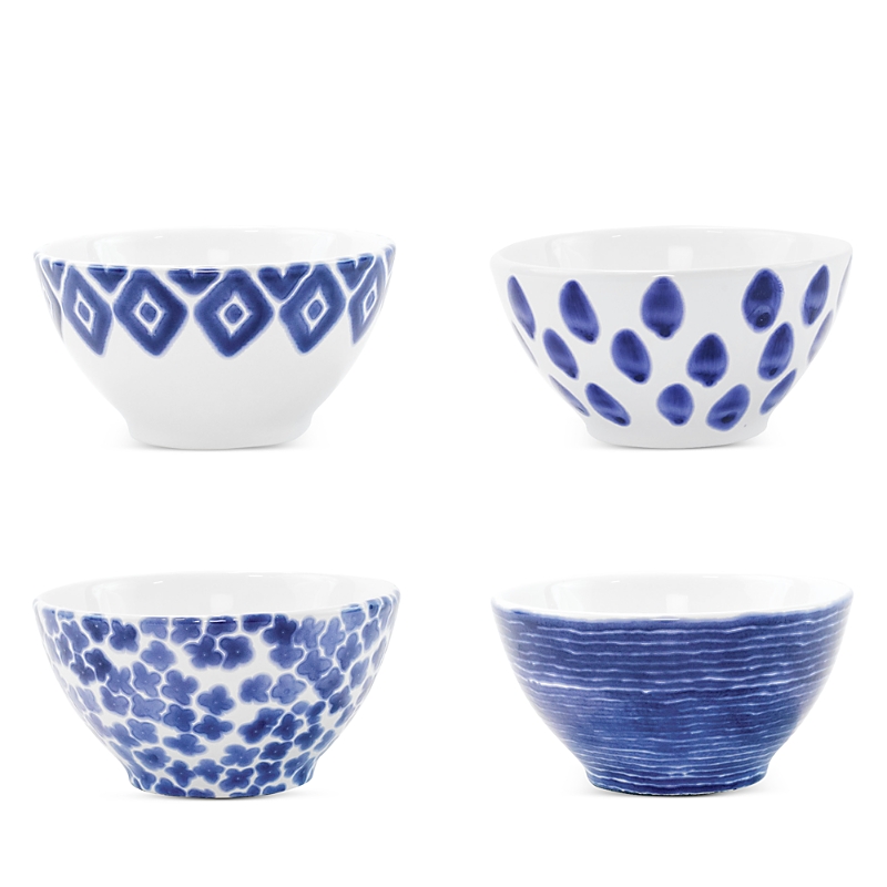 Vietri Viva Santorini 4-piece Assorted Ceramic Cereal Bowl Set In Blue