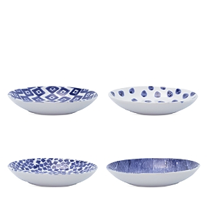 Shop Vietri Santorini Assorted Pasta Bowls, Set Of 4 In Blue