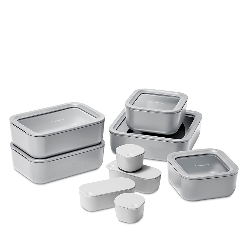 Shop Caraway 14-piece Ceramic Coated Glass Food Storage Set In Gray