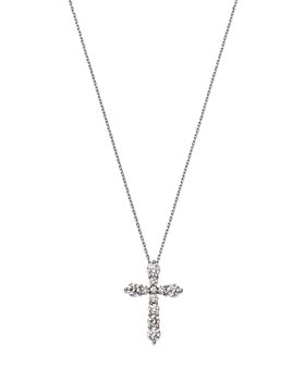 Bloomingdale's - Diamond Cross Pendant Necklace in 14K White Gold, 1.0 ct. t.w. - 100% Exclusive