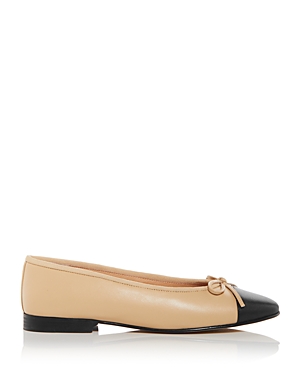 Shop Jeffrey Campbell Women's Arabesque Cap Toe Ballet Flats In Natural Black