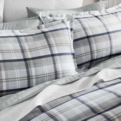 Flannel Heathered Plaid Duvet Set, King