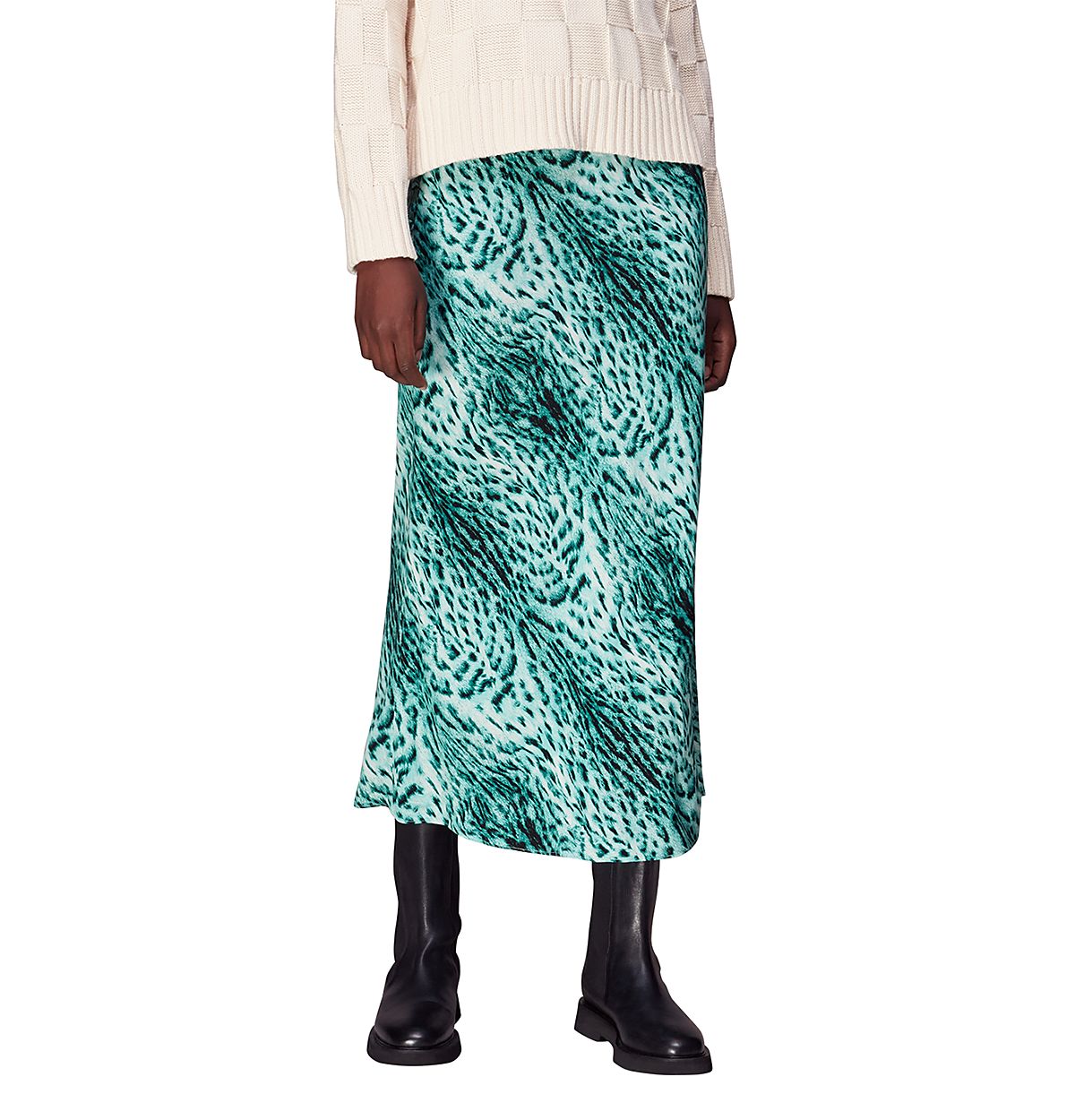 Whistles Leopard Print Midi Skirt